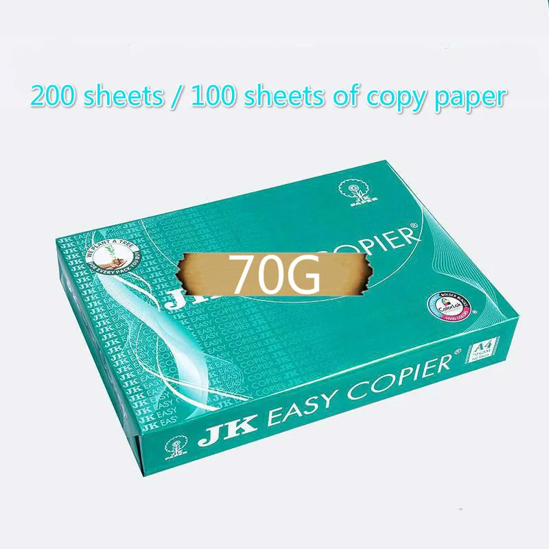 A4 200/100 Sheets Xerography Office Print Paper 70g Business Paper School Printing Copy Whole Wood Pulp Copy