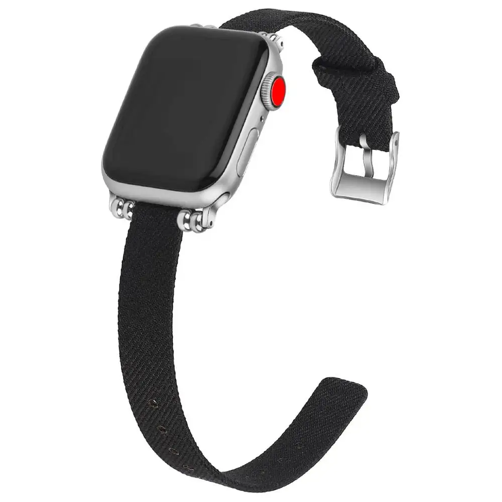 Нейлоновый ремешок для Apple watch 4 band 42 мм 38 мм iwatch 4 3 band 44 мм 40 мм металлический адаптер часы с ремешком-браслетом аксессуары - Цвет ремешка: black
