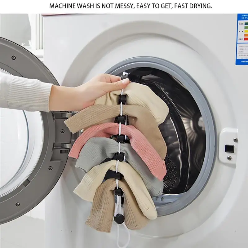 

1PC Hot Home Socks Hanging Rope Creative Multi-Function Washing Clothes Basket Net Washing Socks Stockings Drying Socks Rack