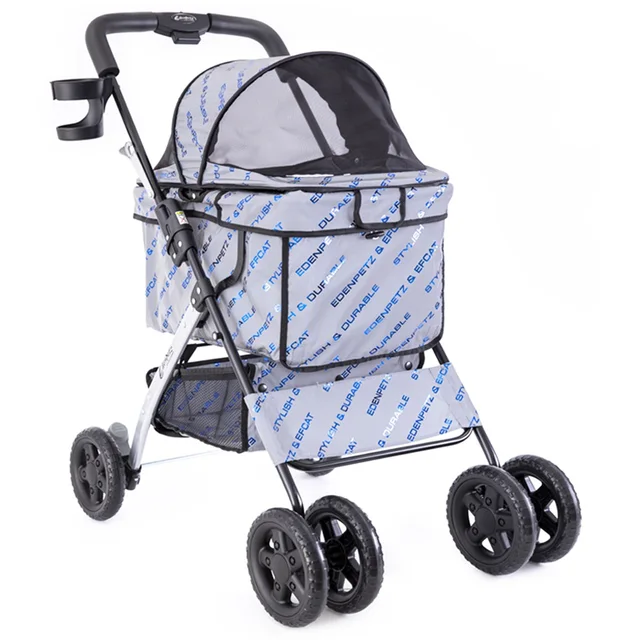 Pet Stroller Foldable Pets Cart Lightweight Outdoor Travel Gear For Cats Dogs Dazzling Blue R
