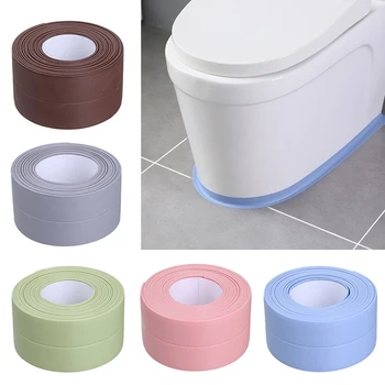 Bathroom Shower Sink Bath Sealing Strip Tape White PVC Self adhesive Waterproof Mold Proof Adhesive Tape Kitchen