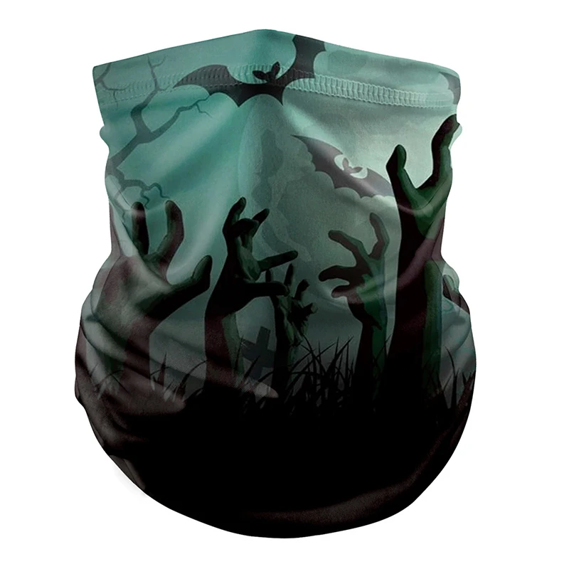 

5 Styles Halloween Skull Bandana Colorful Printed With Magic Scarf Multifunction Windproof Outdoor Cycling Face Shield