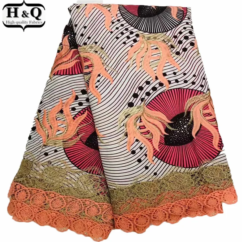 Горячая батик с кружевной тканью нигерийский гипюр восковая печать кружевной ткани африканская вышитая кружевная Ткань 6 ярдов/шт для одежды