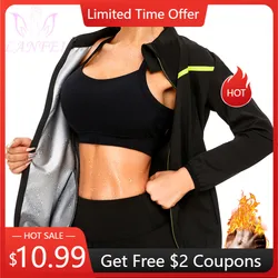 LANFEI Sauna Shirt Womens Slimming Fitness Tight Neoprene Sweat Tank Tops Zipper Body Shapers Workout Waist Trainer Thermal Suit