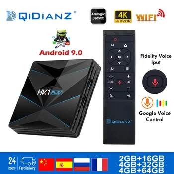 

HK1 PLAY Android 9.0 Smart TV BOX Amlogic S905X2 Google TV receiver 4K Wifi Media player Play Store Free App Fast Set top BOX