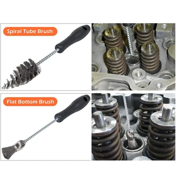

2pcs Injector Sleeve Cup Removal Seat Bore Comfortable Handle Cleaning Brush Kit Practical Stainless Steel, For Ford Powerstroke