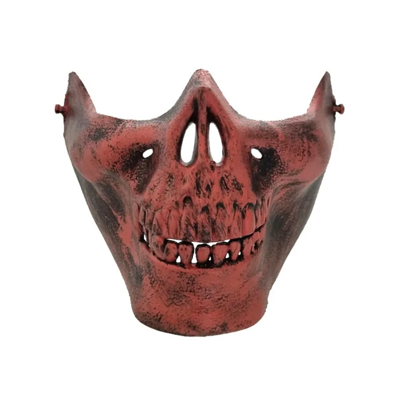 Велосипедная тренировочная Лыжная маска ТПУ полумаска маска на пол-лица для Хэллоуина череп защитная маска для езды на велосипеде CS военный игровой стойкий - Цвет: R
