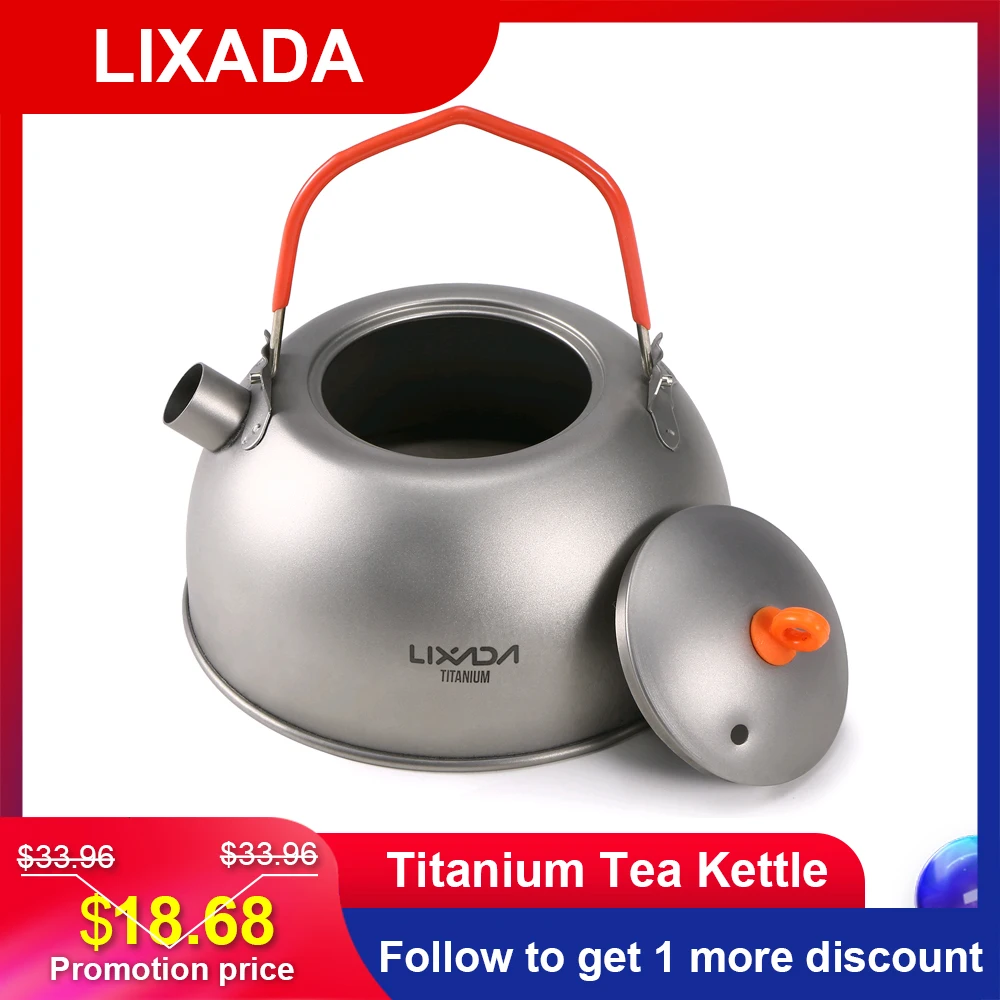 Титановый чайный чайник Lixada 600 мл л для кипячения воды кофейник отдыха на природе