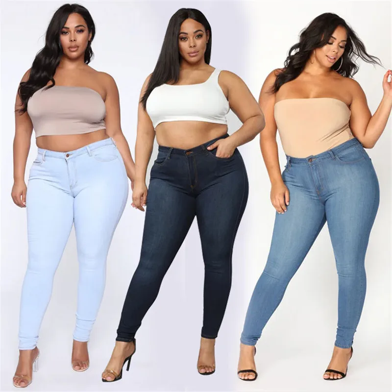 cómo hardware Separar Plus Size High Waisted Skinny Jeans | Plus Size High Waist Skinny Jeans -  Plus Size - Aliexpress