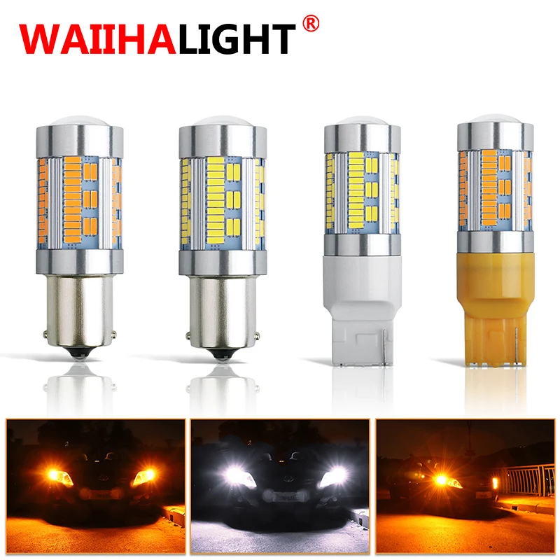 1x 20W 1156 BAU15S PY21W T20 7440 LED 105 4014 SMD Bulb White Yellow Lamp Car Turn Signal Reverse Light No Hyper Flash | Автомобили и