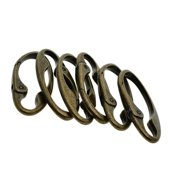 

Ring Buckle Locking Carabiners 6Pcs Alloy Oval Carabiner Spring Snap Clips Hook Keychain Keyring Buckle
