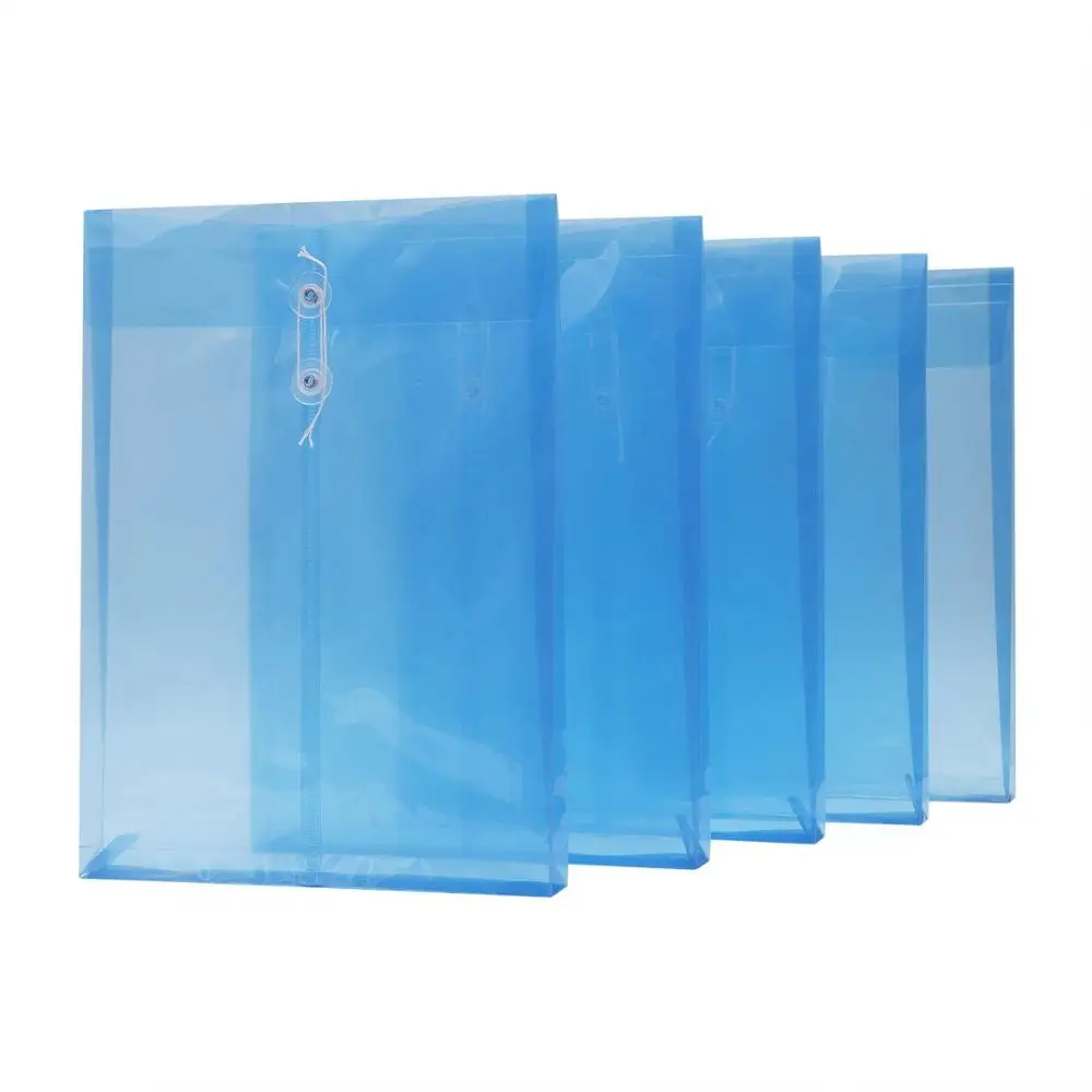A4 File Document Button Closure Folder Bag PP Plastic Bags Waterproof Organizer Storage Stationery Punch Office School Supply