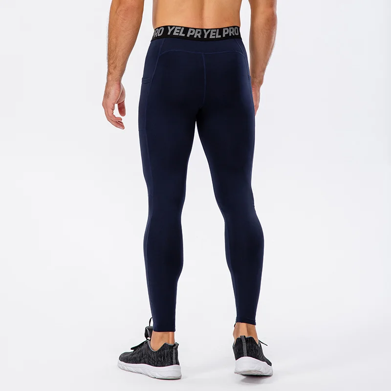 Men Compression Pants Autumn Winter Sports Fitness Running Pants  Basketball Workout Tights Gym Training Leggings With Pocket 3