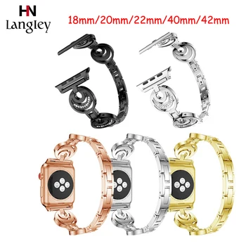 

Stainless Steel Watchband For Apple Watch 4/3/2/1 40mm 44mm band 22mm 20mm for galaxy watch 42mm/46mm Wristbands Fashion Strap