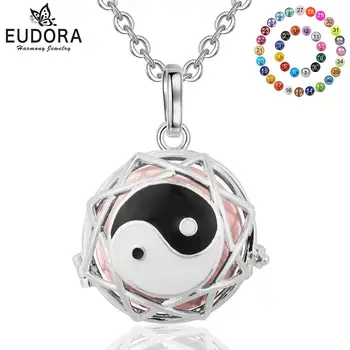 

Eudora 20mm star Yin Yang cage locket Necklace Harmony bola ball sound Necklace Jewelry For Women baby fashion Jewelry K112
