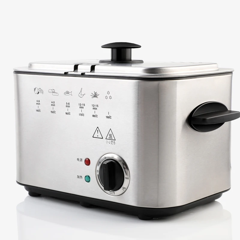 1.2L Electric Fryer Household Constant Temperature Mini Multi-Function Rectangular Chicken Wings Small Electric 1