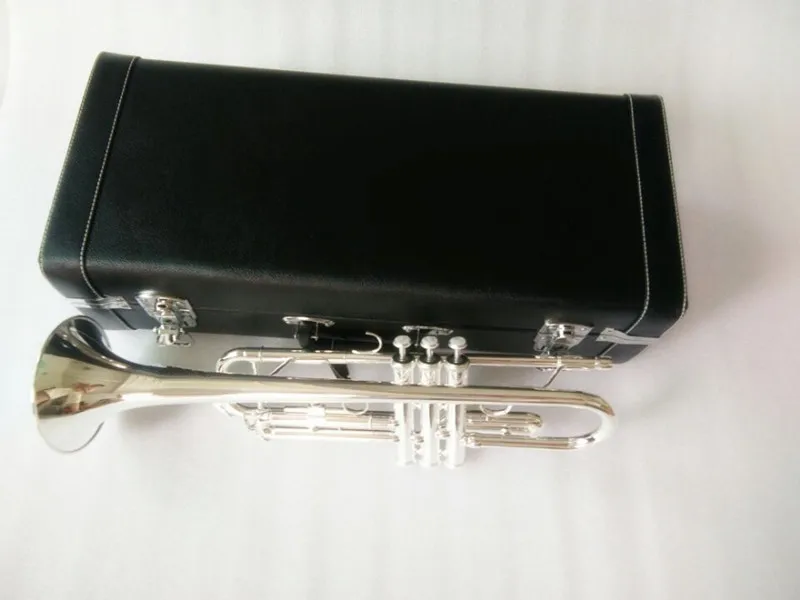 New Stradivarius Silver Trumpet Music Instrument Bb flat trumpet preferred New trumpet super professional performance p