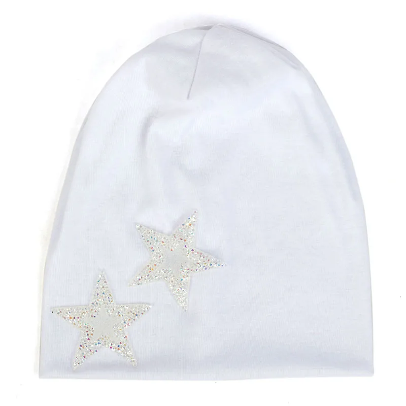 White White Женские модные шапки со стразами, хлопковые мешковатые шапки, женские осенние зимние теплые шапки, шапочки, мешковатая шапка, шапки - Цвет: White White