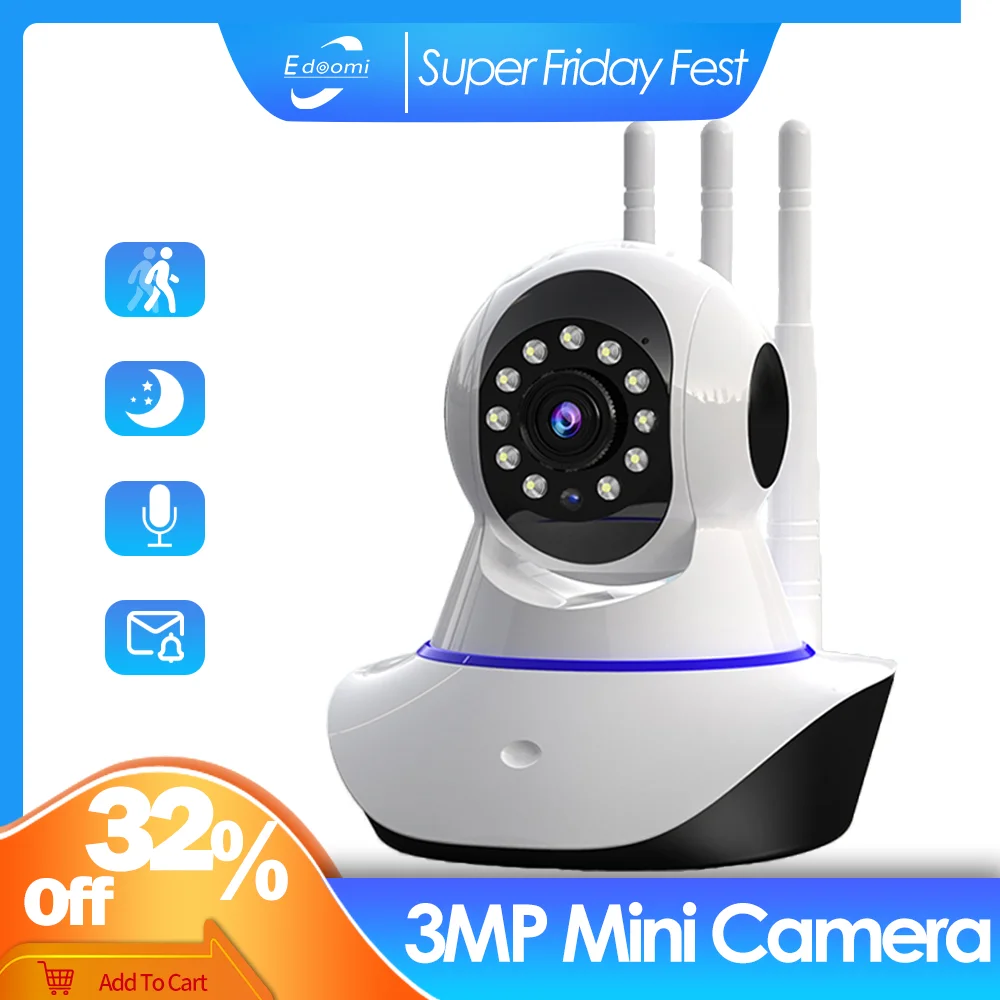 Yoosee Wireless IP Camera 3MP/1080P HD WiFi CCTV Smart Home Security Indoor Baby Monitor P2P Two Way Audio Pan Tilt Night Vision |