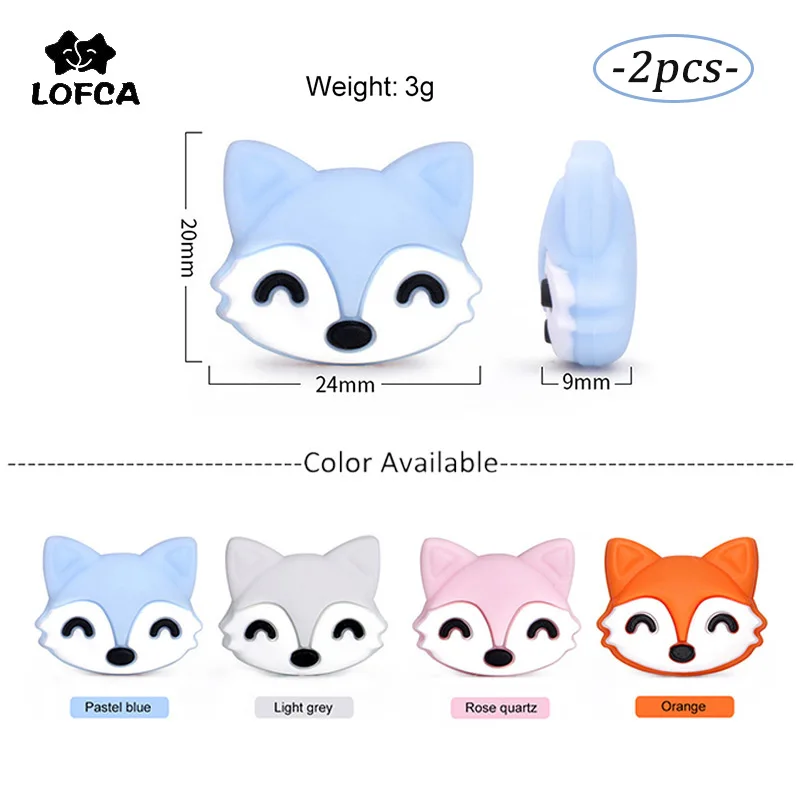 Perline In Silicone Alto 2 Pezzi Mini Fox Food Grade Silicone Massaggiagengive Bpa Dentizione Per Bambini Gratuita Giocattolo Da Masticare Ciuccio Cat