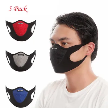 

5PC Breathable Mask Dustproof Anti-Ultraviolet Masks Riding Dust Mouth Masks Unisex Windproof Face Masks Washable Respirators