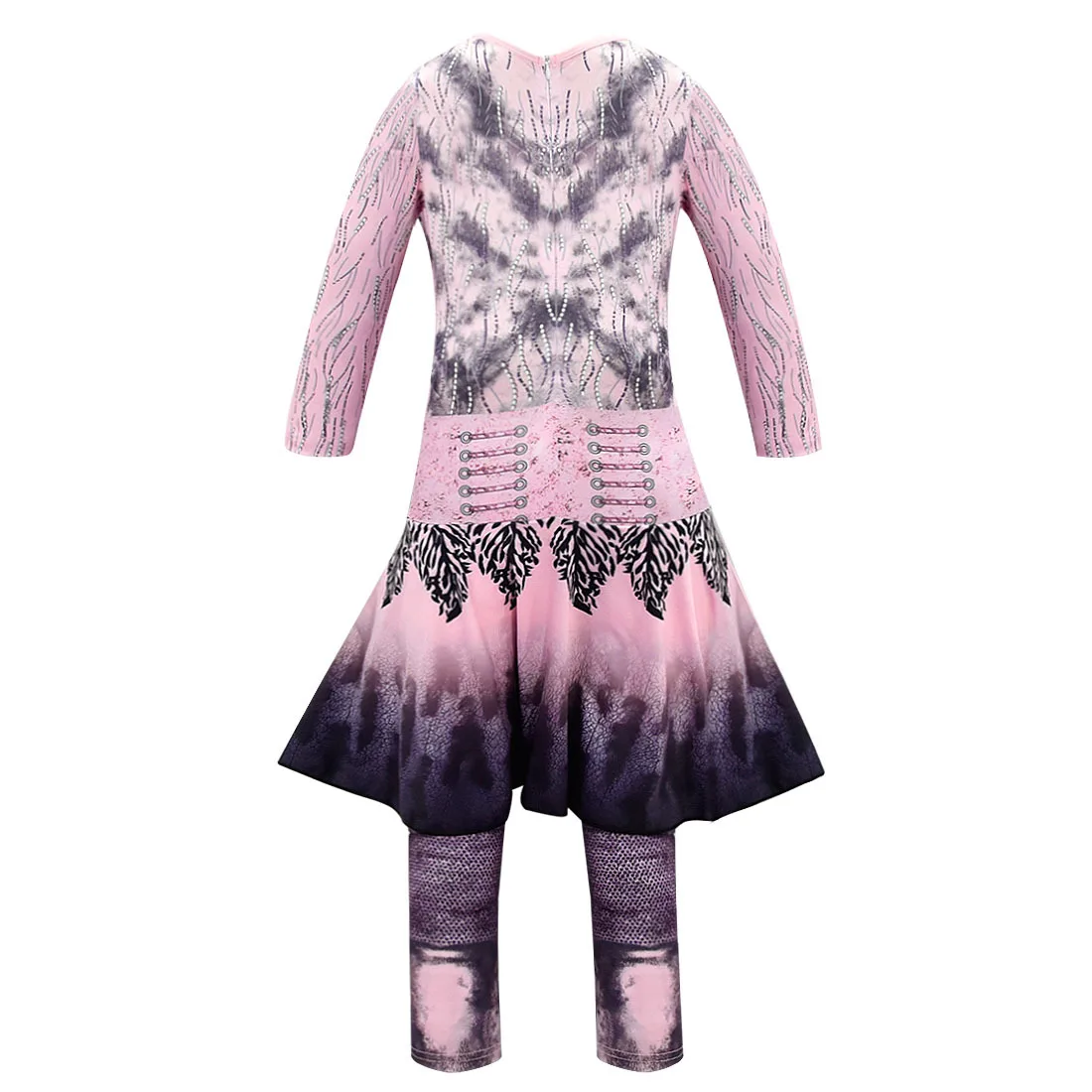 Розовый Одри танцевальные костюмы для девочек костюмы на Хэллоуин для детей модные вечерние женские костюм Иви изображением героев фильма «наследники» 3 Mal косплейный фантазийный костюм