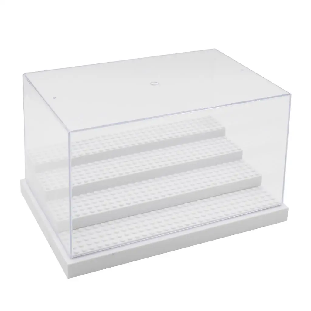 Large Transparent 4 Step Acrylic Dustproof Display Case Storage Box 25x17x14.5cm fit Animal Model Figures Comic Heros