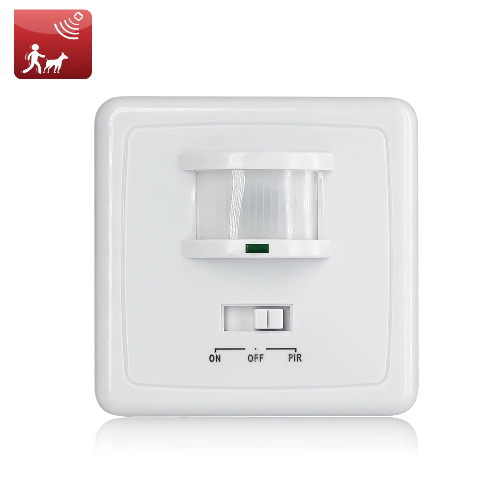 

free shipping wall mounted pir motion sensor light switch,MAX 600w load+9m max distance (ET031B)