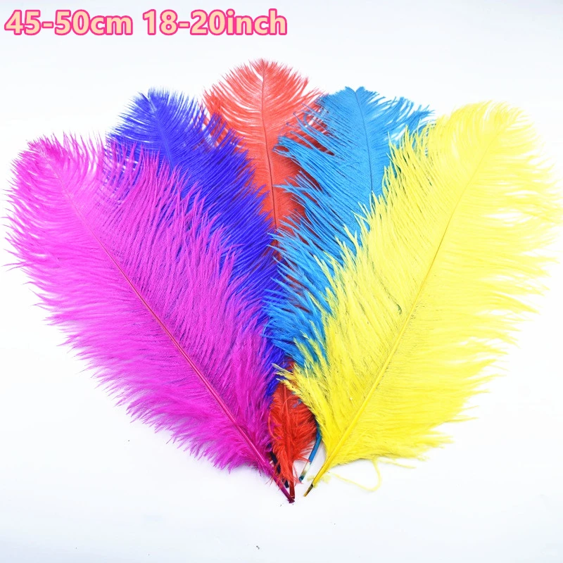 10pcs/lot Colorful Ostrich Feathers for Vase DIYDream Catcher Decor Plume  Crafts Hair Wedding Centerpiece Needlework Accessories