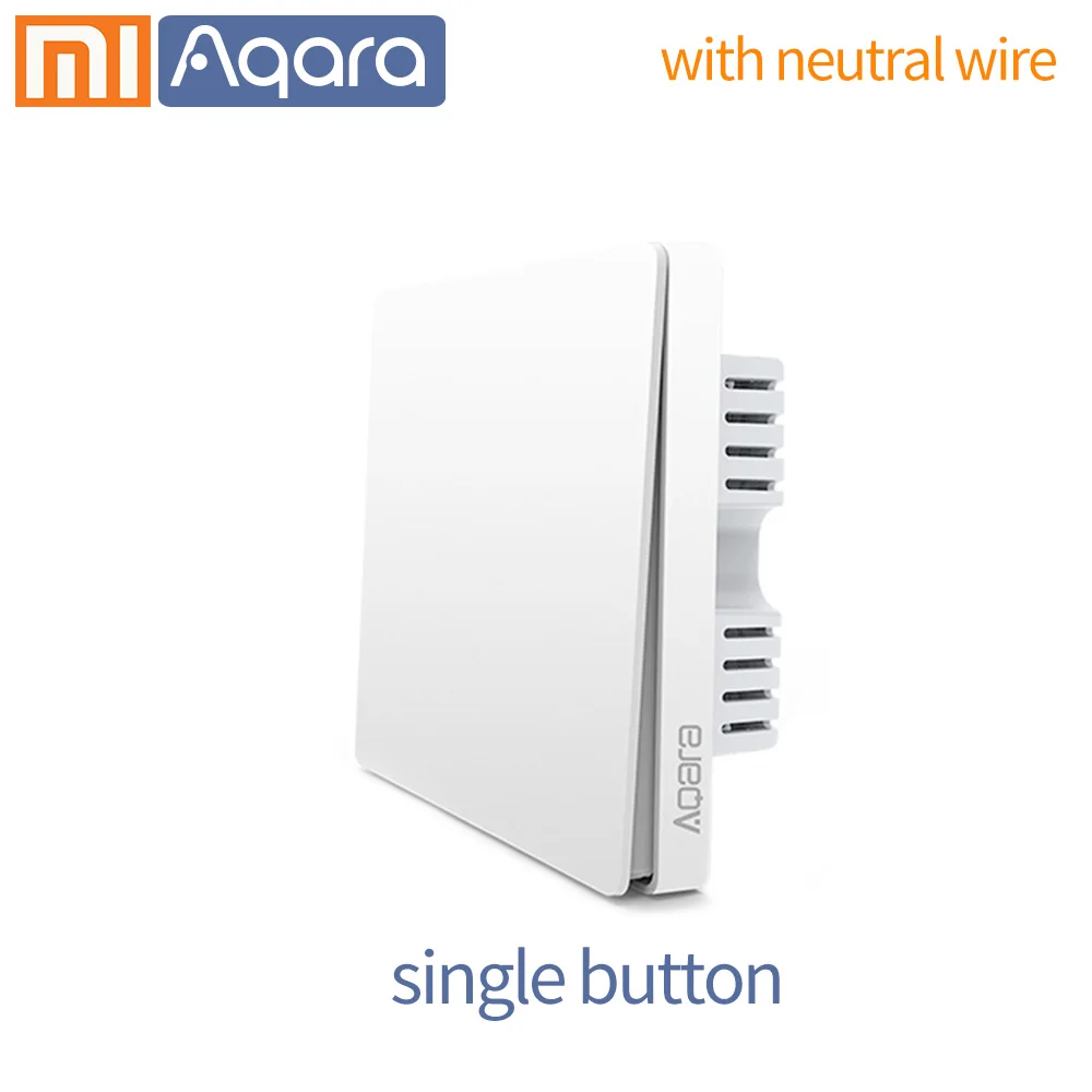 Aqara настенный выключатель, умный переключатель, светильник с проводом, ZigBee, wifi, подключение для xiaomi, умный дом, дистанционное управление, mi home app - Цвет: with neutral wire 1