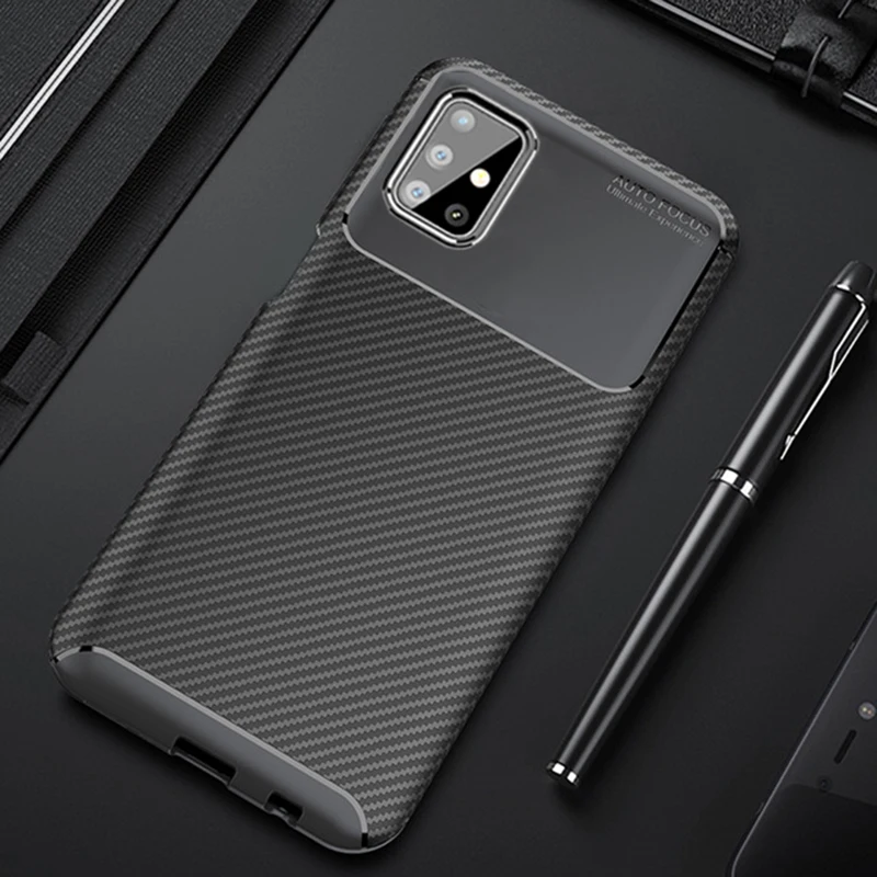 Чехол для Samsung A51 A71 Роскошный чехол из углеродного волокна с полной защитой
