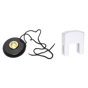 

SEWS-Silver Metal Cello Practice Mute Cello Silencer & Cello End Non-Slip Mat Stopper Holder Portable Cello Pad