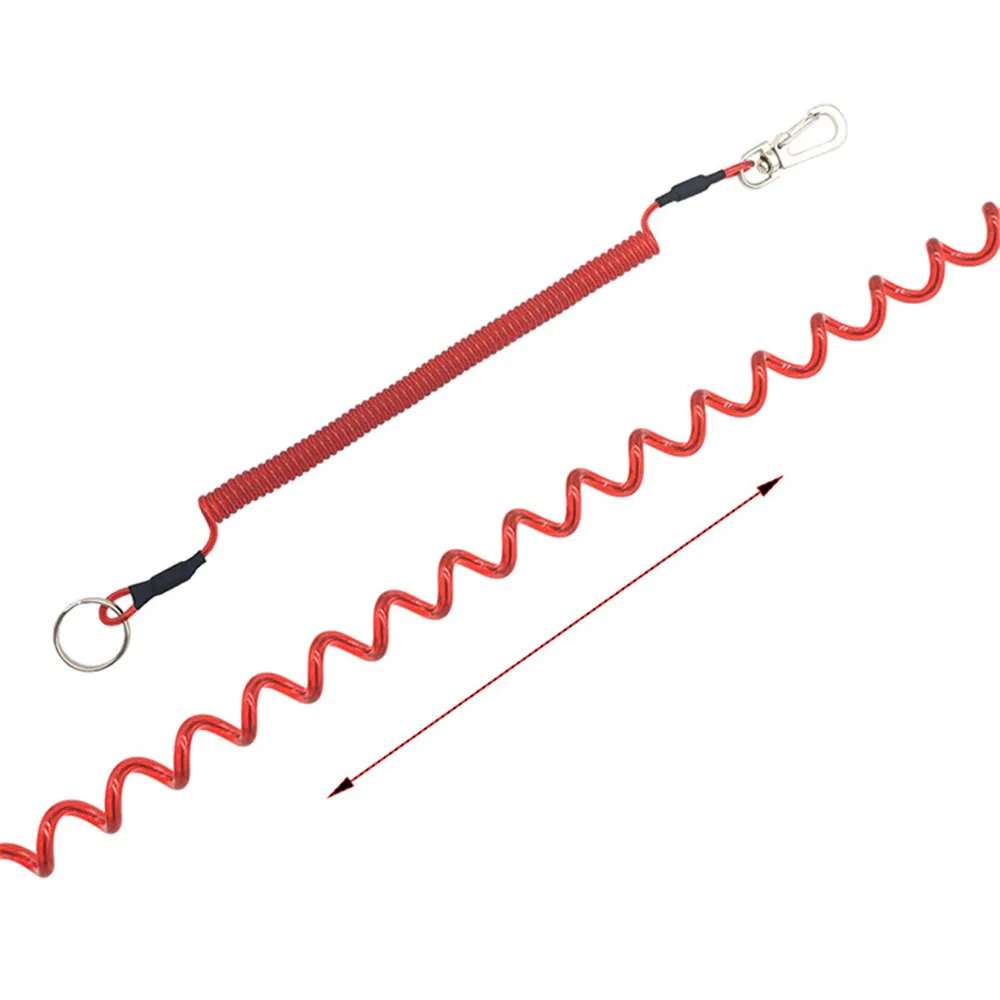Key Lanyard Fishing Missed Rope Key Cord Key Chain Elastic Coil Stretch Tether Fashion Wire Spring Rope Lockable Key Cord