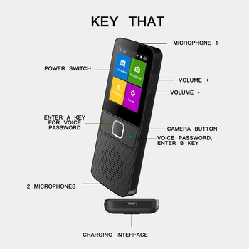 

Smart Language Translator 2.4 Inch Touch Screen WiFi Portable Voice Photo Translation Multi-Language Translators