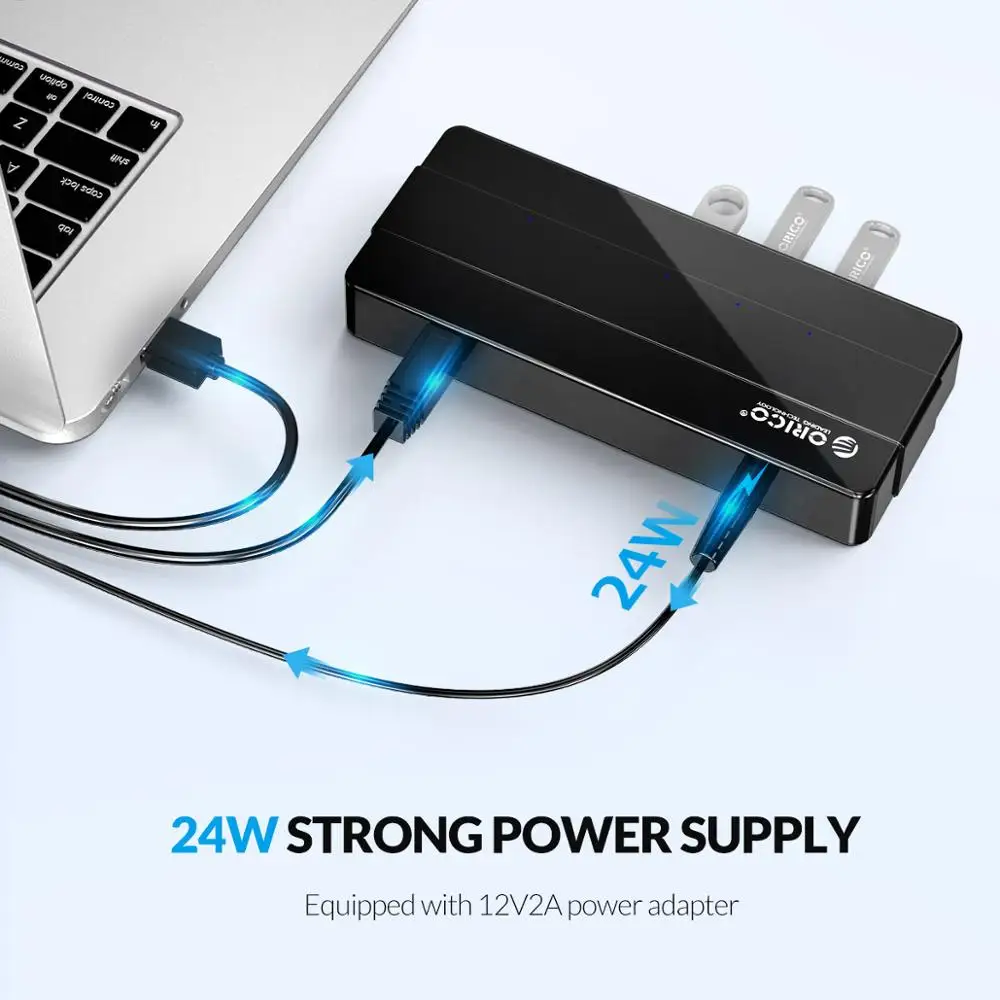 New USB3.0 4 Ports HUB with Fast Charger Adapter Smart HUB For Laptop Desktop