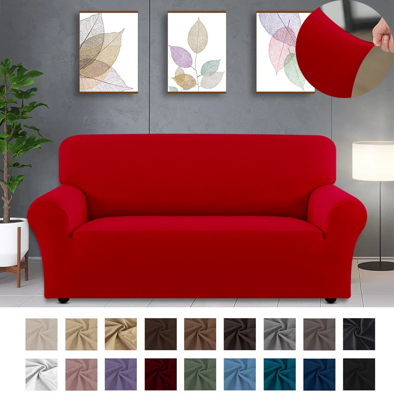 22 Colors Solid Color Sofa Cover Sectional Elastic Stretch Sofa Cover For Living Room Couch