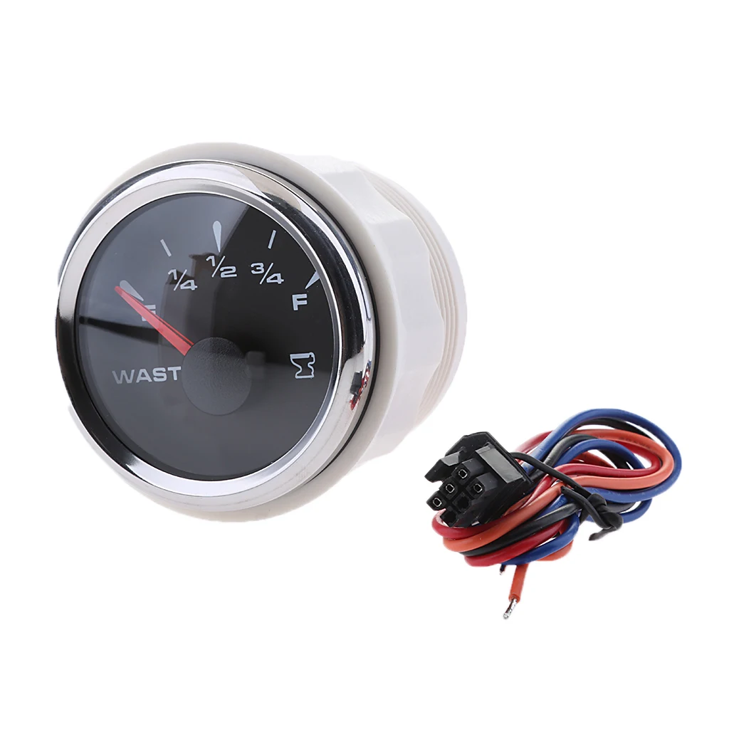 Marine Boat Yacht Sewage Black Water Tank Level Gauge Meter 9-32V 52mm/2