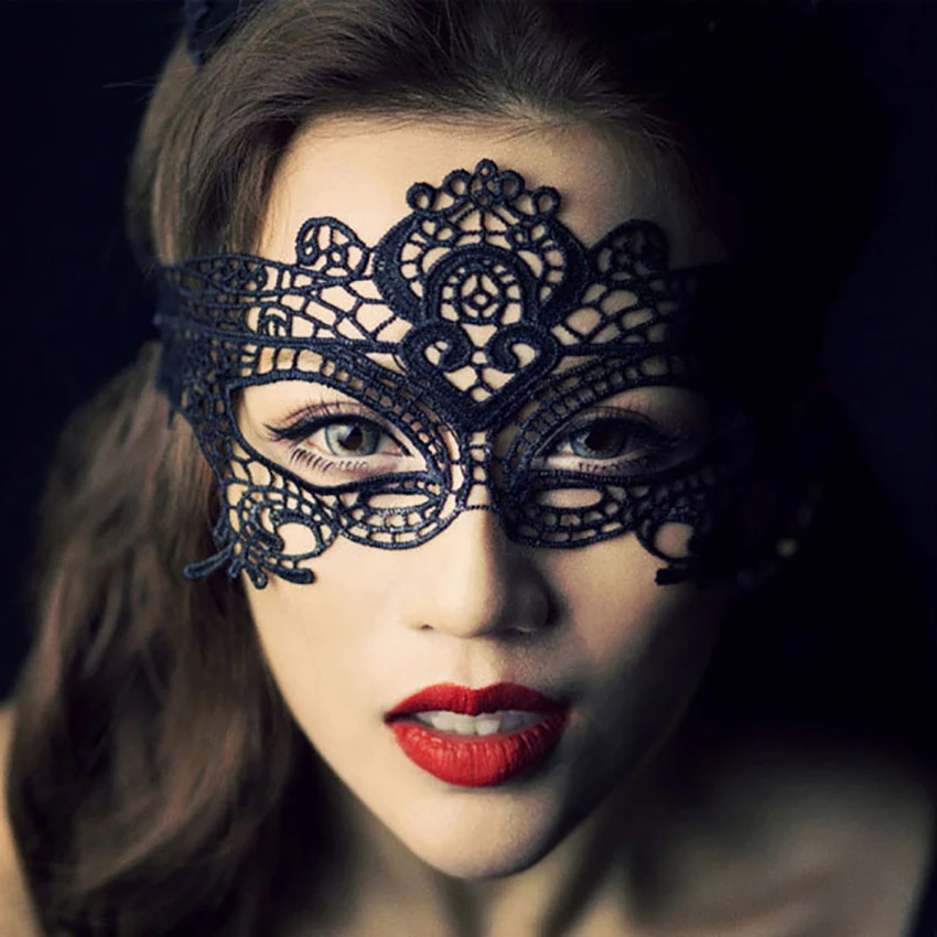 

Masquerade Mask for Women, Sexy Half-face Eyes Lace Mask Carnival Mask Halloween Party Costume Accessory- Black, White, Red