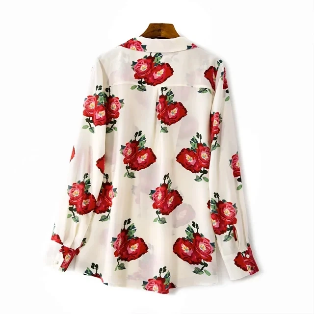 Women's Floral Printed Shirt Loose Pajama Style