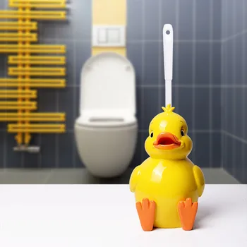 

Household toilet brush toilet creative cartoon duck WC Cleaning Borstel Toilet Cleaner cleaning tool with base cleaning brush