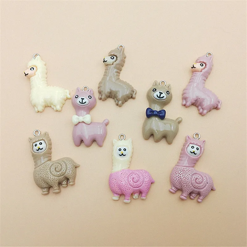 

10pcs Japan Kawaii Alpaca Charms Findings Sweet Handmade Sheep Animal fit Earrings Keychain Jewelry Pendants Accessory P31