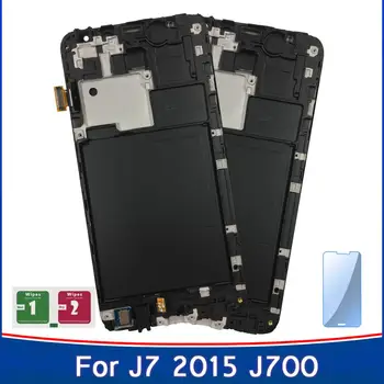 

2PCS LCD With Frame For Samsung Galaxy J7 2015 J700 J700F SM-J700M J700H LCD Touch Screen Sensor Panel TFT Assembly Parts