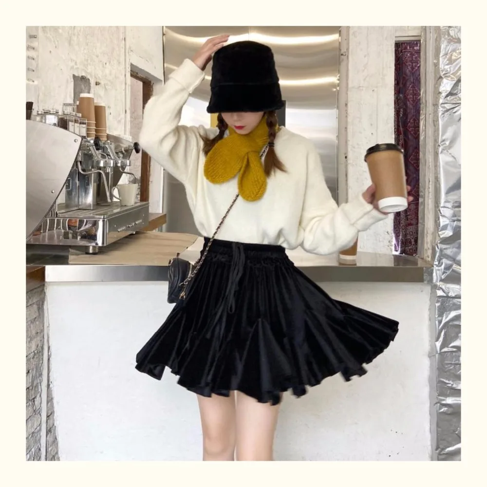 Ruibbit, новинка, весна-осень, женская, Harajuku, высокая талия, на шнуровке, тонкая, сексуальная, мини, плиссированная юбка, черная, винтажная, модная, Очаровательная юбка