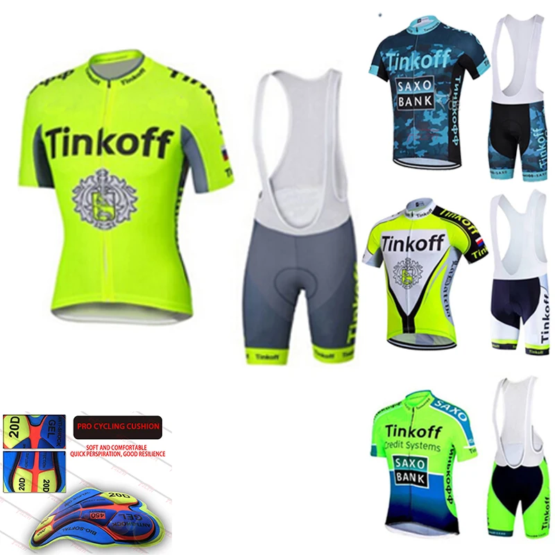 Комплект одежды для велоспорта Tinkoff мужчин Pro комплект шоссейного велосипеда велосипедной формы одежда
