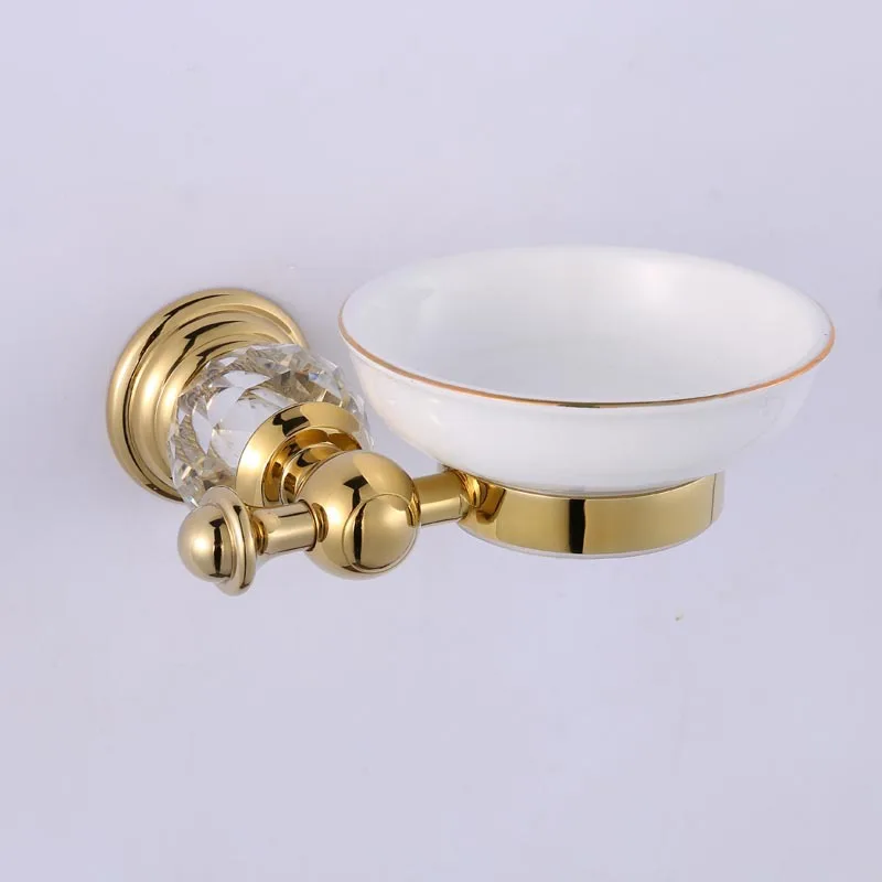 

Manufacturers Direct Selling Zinc Alloy Toilet Wall Soap Dish Gold Soap Holder Crystal Base Bathroom Pendant
