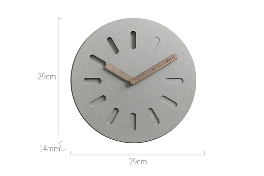 12 Inch Wall Clock Minimalist Modern Hanging Clock Nordic Chic Quartz Mute Wood Wall Clock for Home Living Room Bedside Office