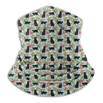 

Men & Women Multifunctional Breathable Flower Black Summer Cat Neck Warmer Gaiter - Works as Face Mask, Head Wrap, Beanie,