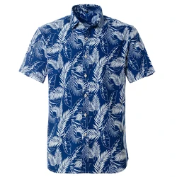 Chemise 100% coton imprimé hawaïen pour hommes, coupe régulière, manches courtes, plage, hawaïenne, taille européenne 
