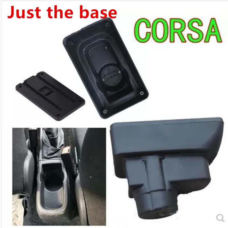 Для Opel Corsa подлокотник коробка Opel Corsa D Универсальный Автомобильный центральный подлокотник коробка для хранения держатель стакана, пепельница аксессуары для модификации - Название цвета: Black base