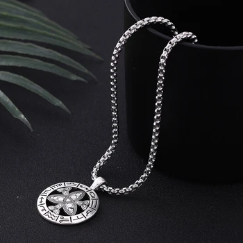 

EUEAVAN 10pcs/lot Trinity Knot Amulet Pendant Necklace Men 12 Constellation Long Stainless Steel Chain Necklaces Wicca Jewelry